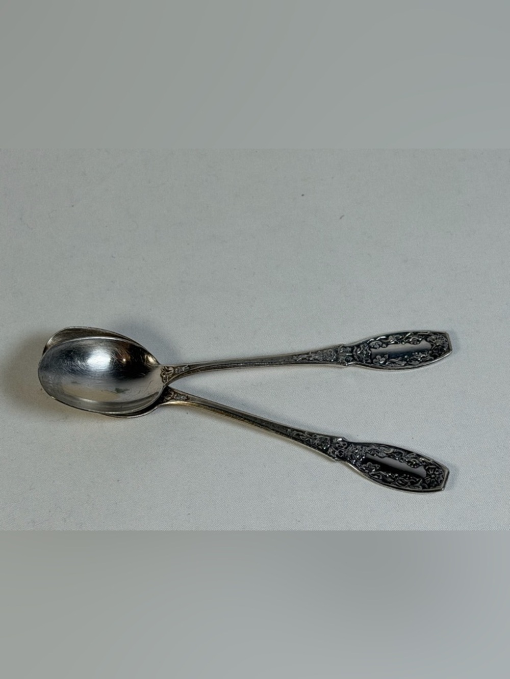 Vintage Soviet 875 Silver Teaspoons Set of 2 | Star Hammer & Sickle - Picture 4 of 12
